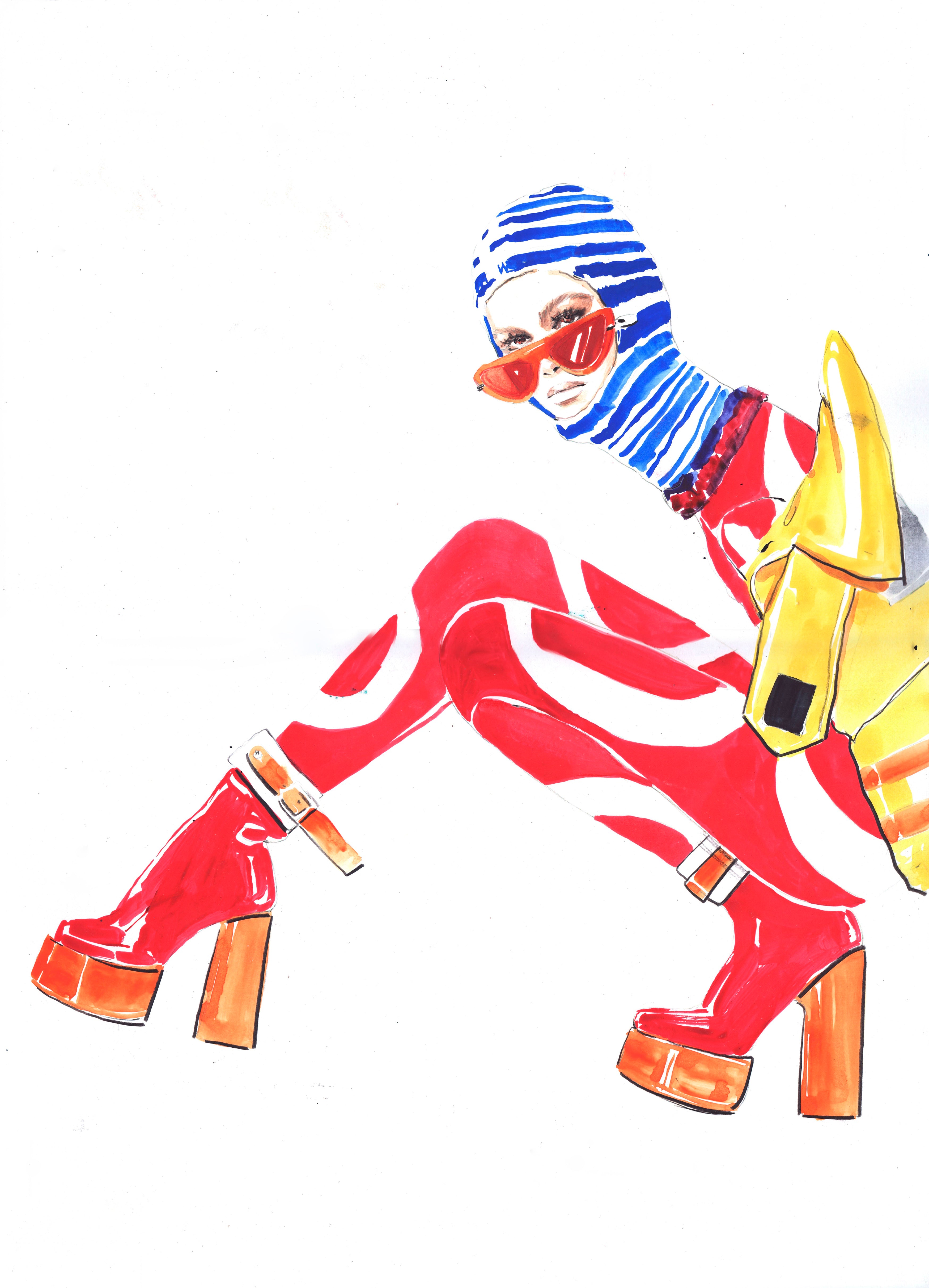 Retrouvez chez Acid Gallery les oeuvres de Zhenya Z, galerie d'art contemporain, Vieux Lille | Aquarelle et crayons de couleur sur papier Watercolor, color pencils on paper Dimensions A3 29,7 x 42 cm 2018