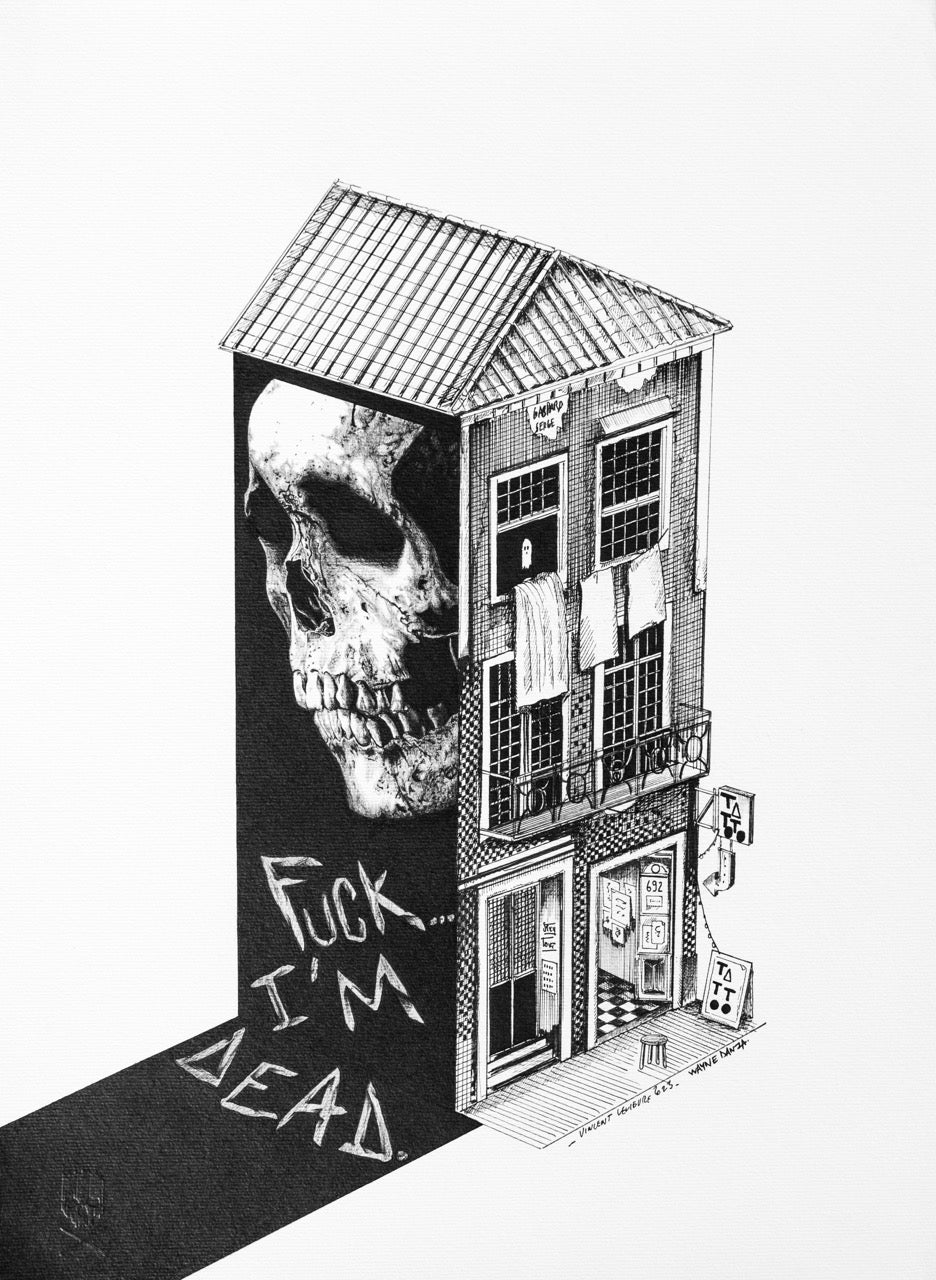 Bic et encre sur papier   Dimensions 29,7x42 cm (Format A3) 40x51 encadré   Unique  2023