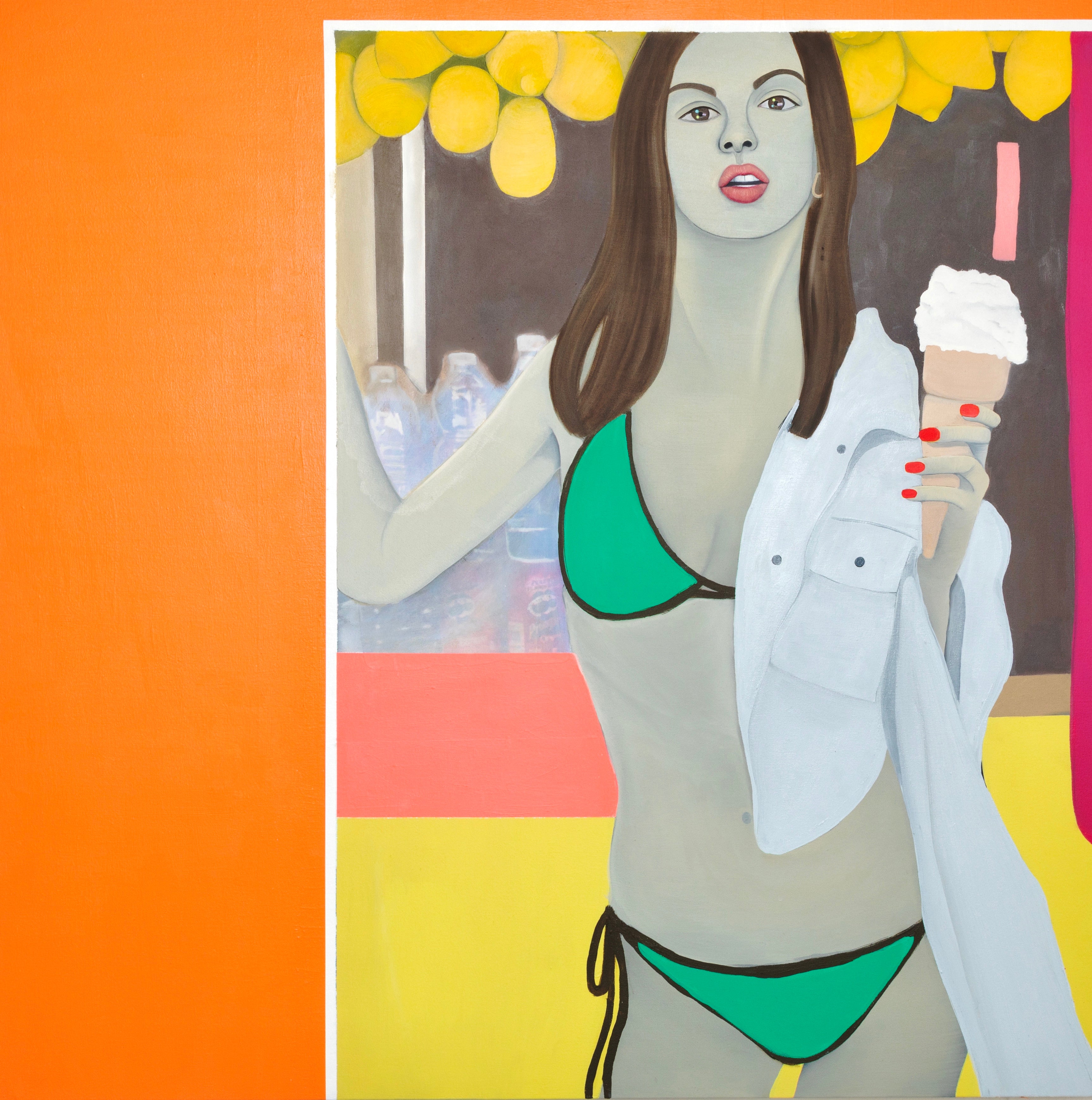 Retrouvez chez Acid Gallery les oeuvres de Jess Burgess, galerie d'art contemporain, Vieux Lille | Huile, acrylique sur lin Oil, acrylic on linen | Dimensions 100 x 100 cm | Unique | 2021