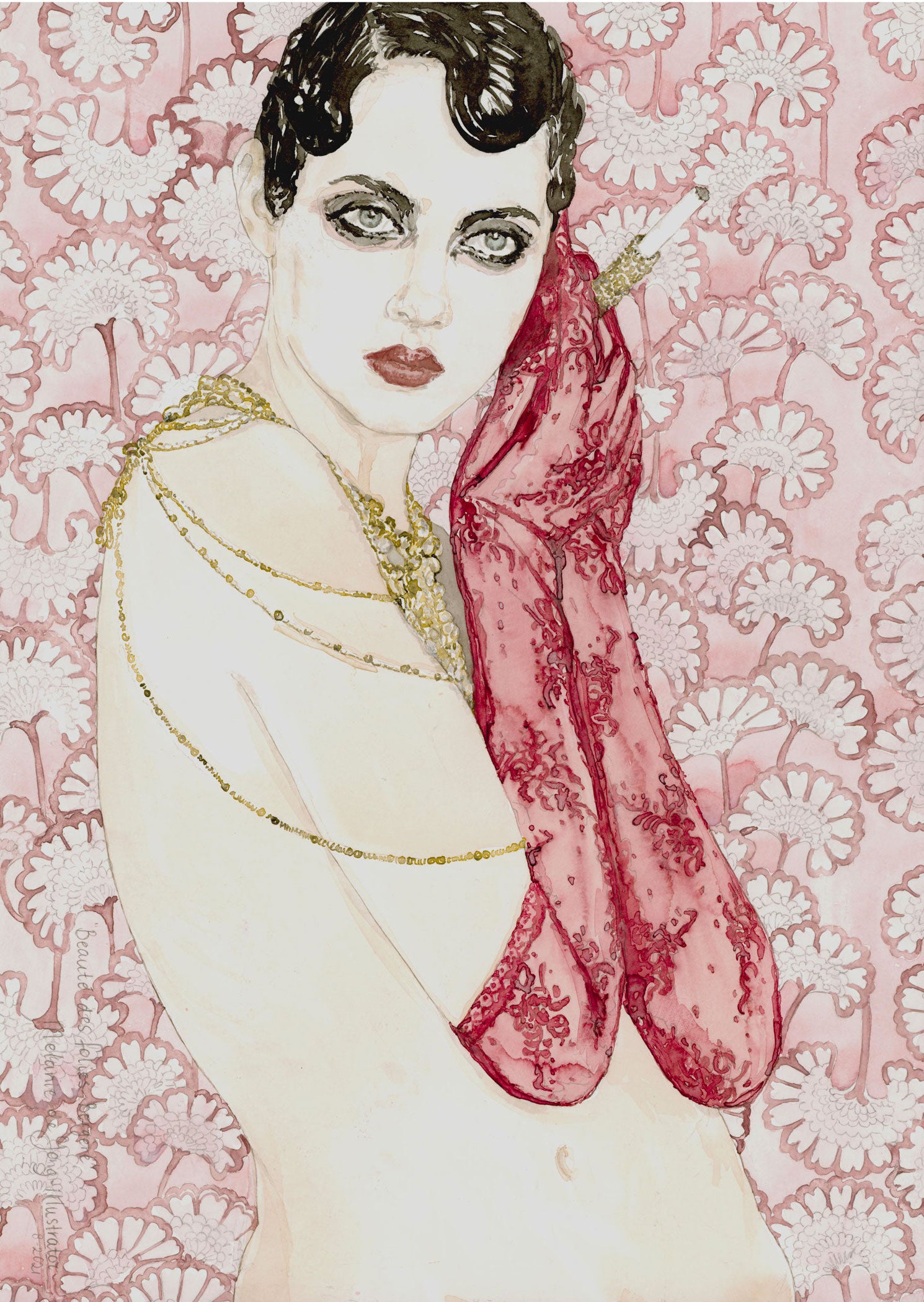 Retrouvez chez Acid Gallery les oeuvres de Melanie De Jong, galerie d'art contemporain, Vieux Lille | Aquarelle sur papier Watercolor on paper A3 encadré en 50 x 70 cm Unique 2021