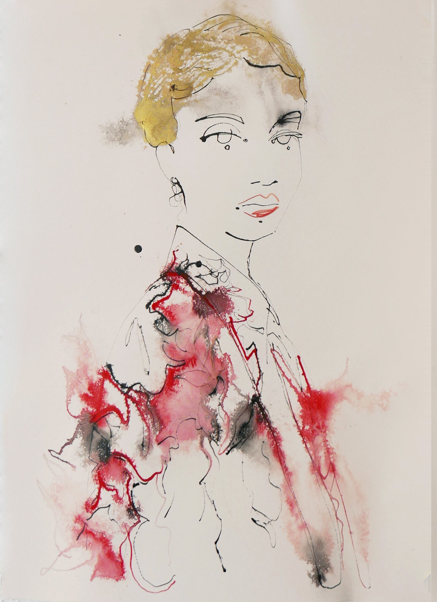 Retrouvez cette oeuvre de Caroline Tomlinson chez Acid Gallery. Encre, encre métallique, bombe aérosol et crayon de couleur sur papier Ink, metallic ink, spray paint and coloured pencil on paper Dimensions A3 29,7 x 42 cm Unique Juin 2020
