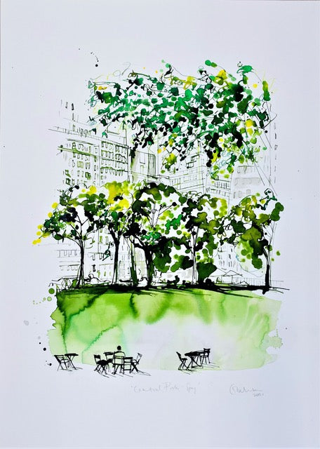 Encre et Peinture Aquarelle Ink and Aquarelle Paint Dimensions 50 x 70 cm Unique