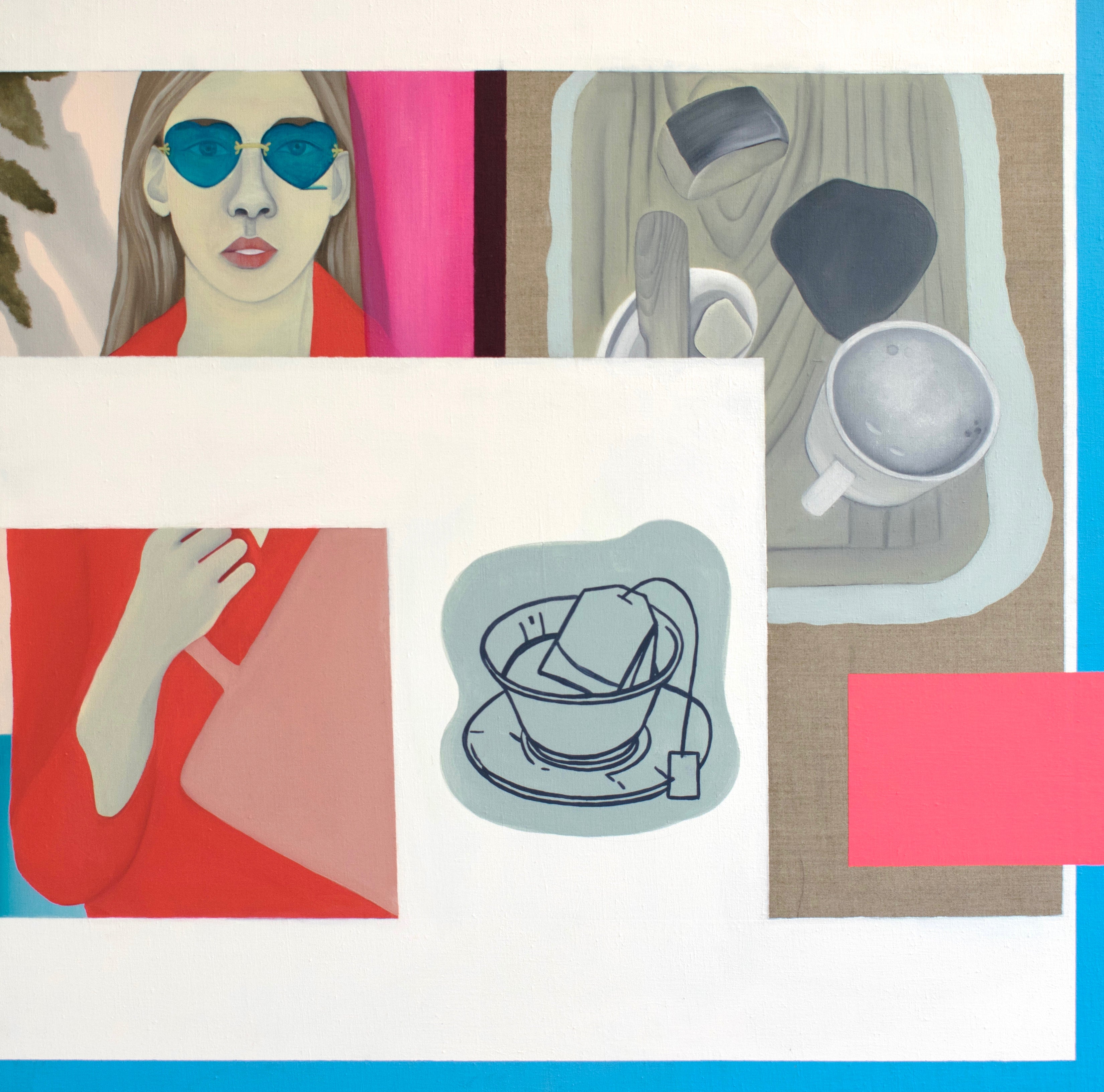Retrouvez chez Acid Gallery les oeuvres de Jess Burgess, galerie d'art contemporain, Vieux Lille | Huile, acrylique sur lin Oil, acrylic on linen | Dimensions 88 x 88 cm | Unique | 2019