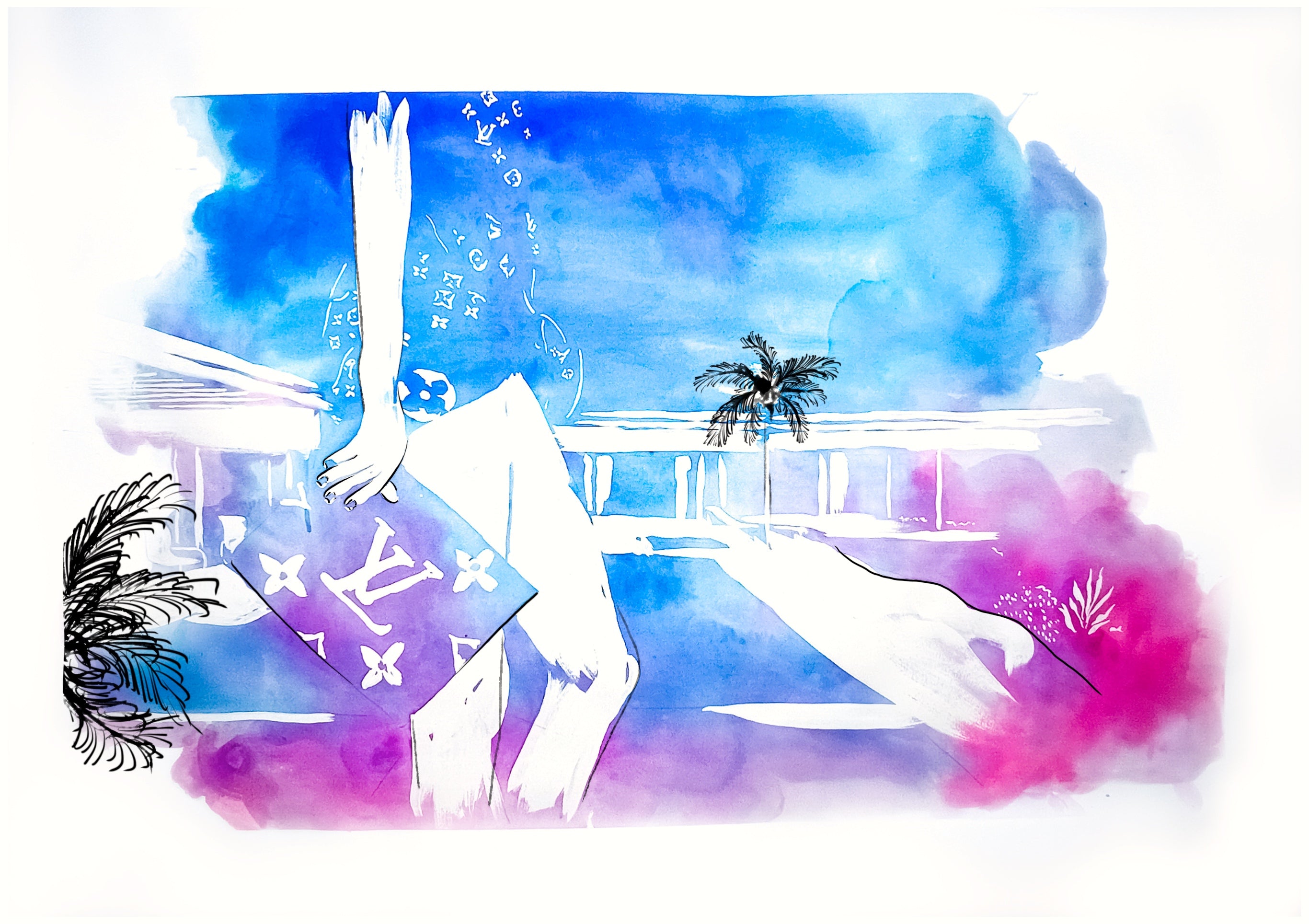 Retrouvez toutes les oeuvres de l'illustratrice Vicki Louise Ward chez Acid Gallery, galerie d'art contemporain dans le Vieux-Lille | Los Angeles collection Aquarelle 70X100
