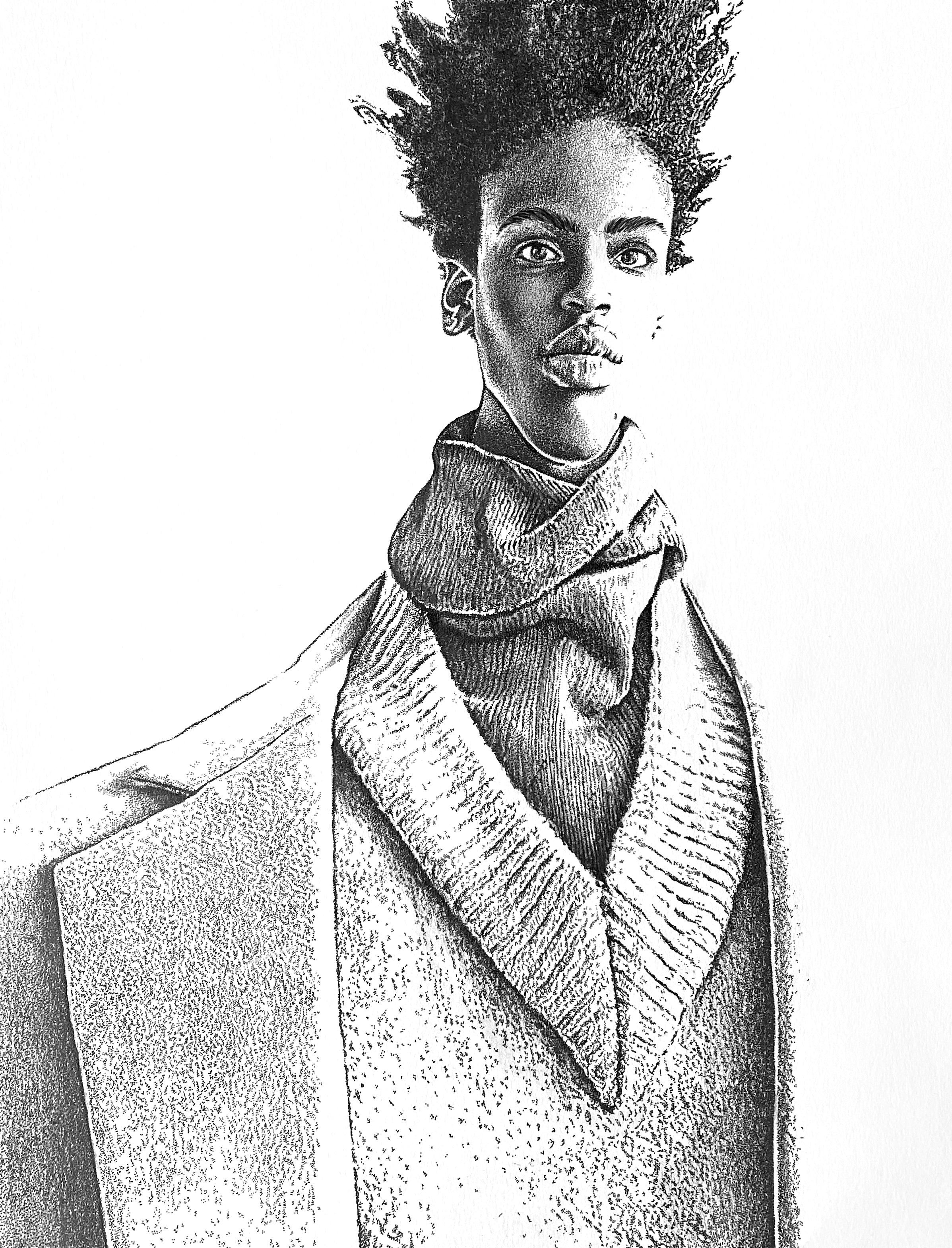 Retrouvez chez Acid Gallery les oeuvres de Franziska Schütz, galerie d'art contemporain, Vieux Lille | Pigment liner et crayon sur papier 180g / m2Pigment liner and pencil on paper 180g/m2Dimensions A3 29,7 x 42 cm Une illustration de mode personnelle explorant les textures et la superposition A personal fashion illustration exploring textures and layering Unique 2020