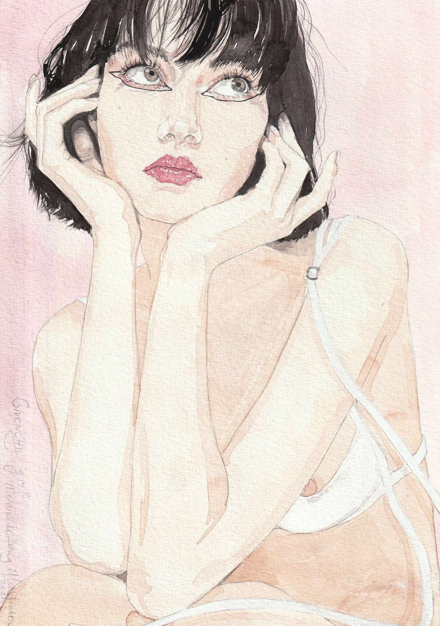 Retrouvez chez Acid Gallery les oeuvres de Melanie De Jong, galerie d'art contemporain, Vieux Lille | Aquarelle sur papier Watercolor on paper A4 encadré en 30 x 40 cm Unique 2021