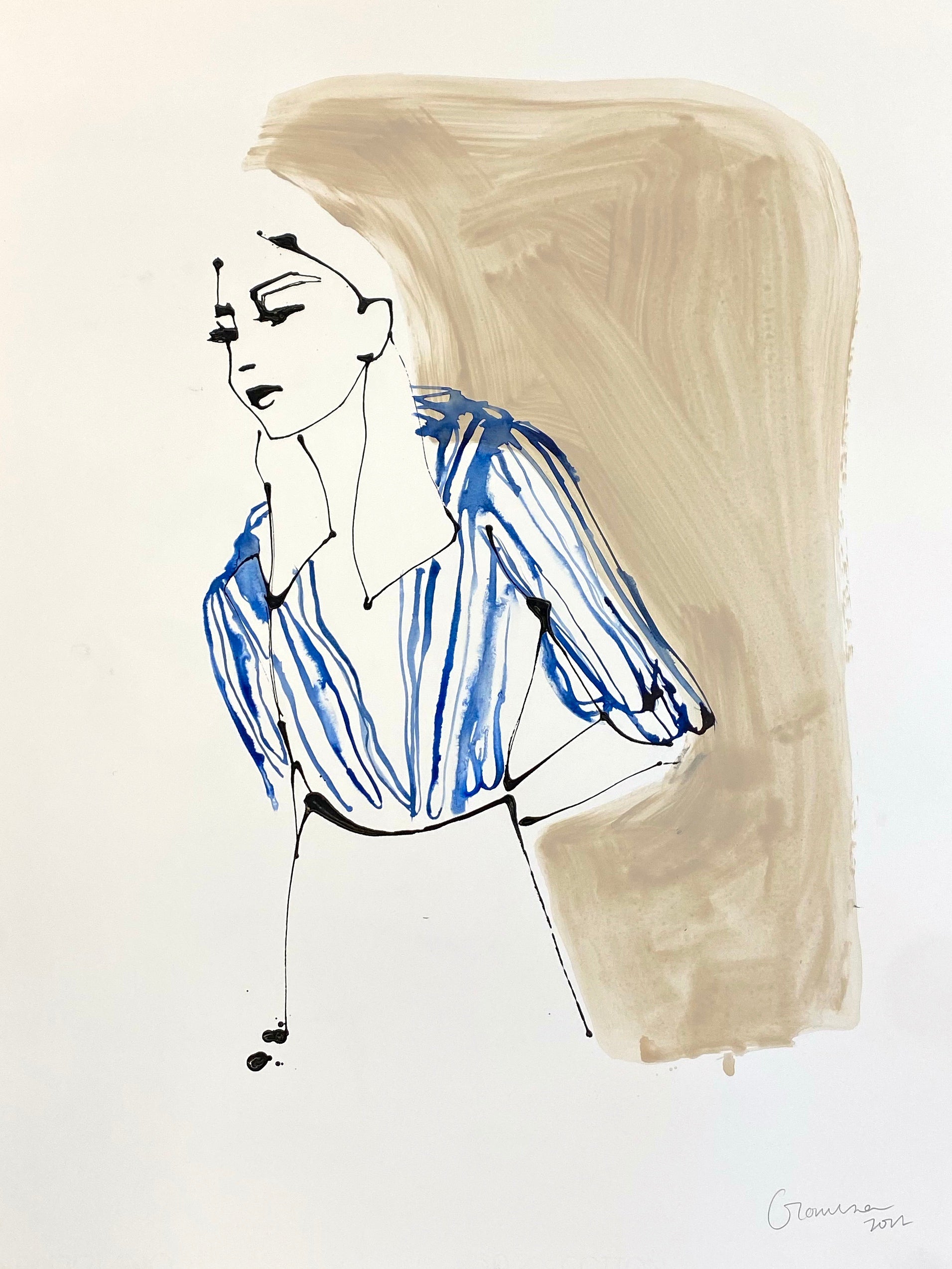 Retrouvez cette oeuvre de Caroline Tomlinson chez Acid Gallery. Encre et peinture Aquarelle Ink and Aquarelle Paint Dimensions 50 x 70 cm Unique 500 € encadré