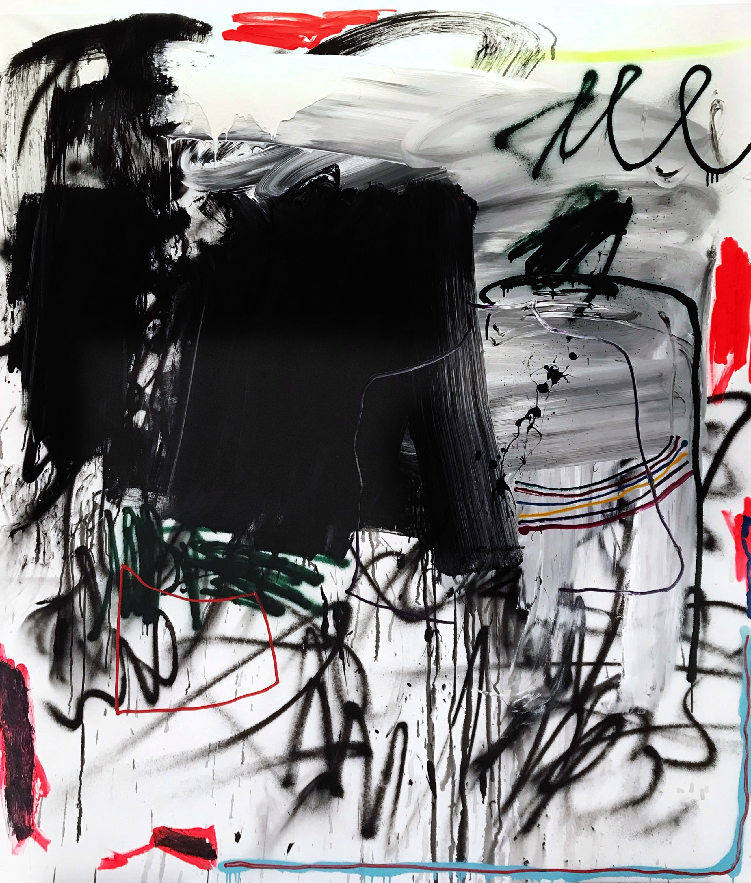 Retrouvez cette oeuvre de Manuela Knaut chez Acid Gallery. Acrylic and spray paint on canvas 190 x 165 x 4 cm