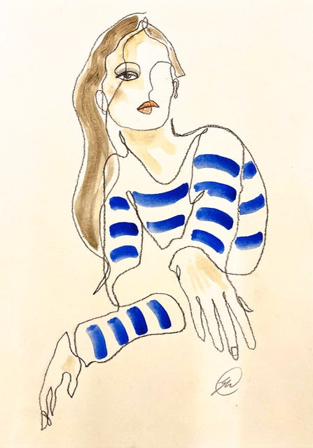 Retrouvez chez Acid Gallery les oeuvres de Gill Wright, galerie d'art contemporain, Vieux Lille | Unique; Graphite/Ink/Watercolour/Charcoal on paper  A4 2022