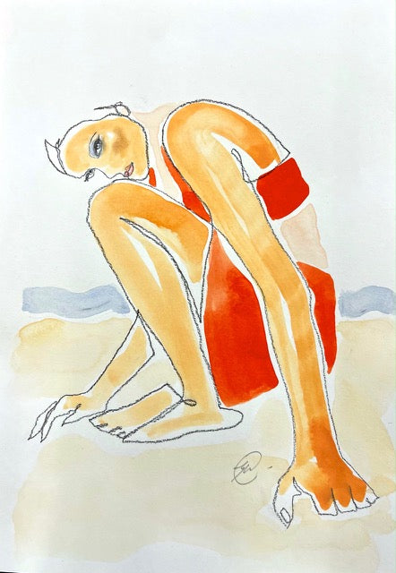 Retrouvez chez Acid Gallery les oeuvres de Gill Wright, galerie d'art contemporain, Vieux Lille | Unique; Graphite/Ink/Watercolour/Charcoal on paper  A4 2022