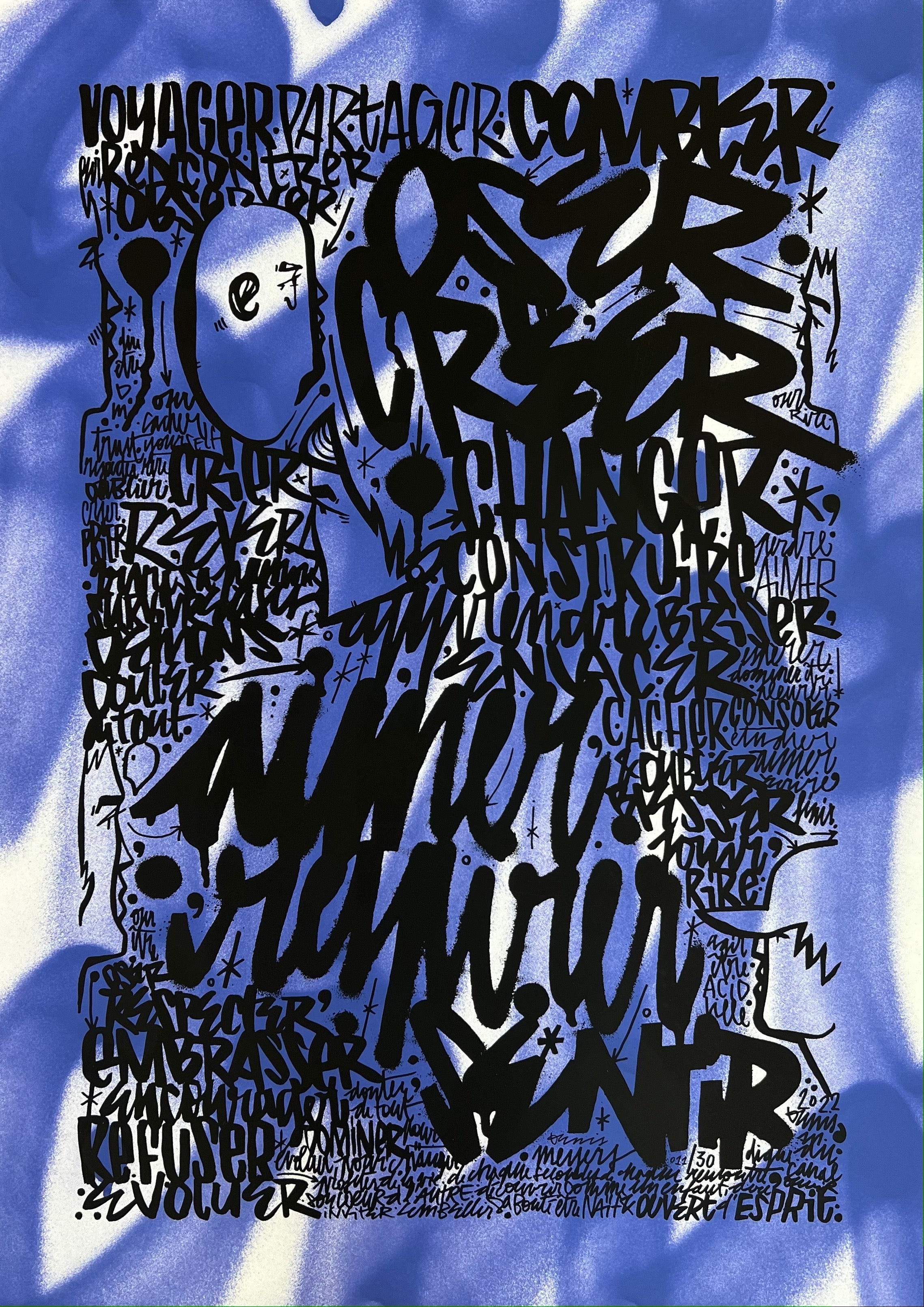 Retrouvez les oeuvres de Denis Meyers chez Acid Gallery, Galerie d’art contemporain, Vieux-Lille | pièce 11 sur 30 Spray sur papier 50 x 70 cm