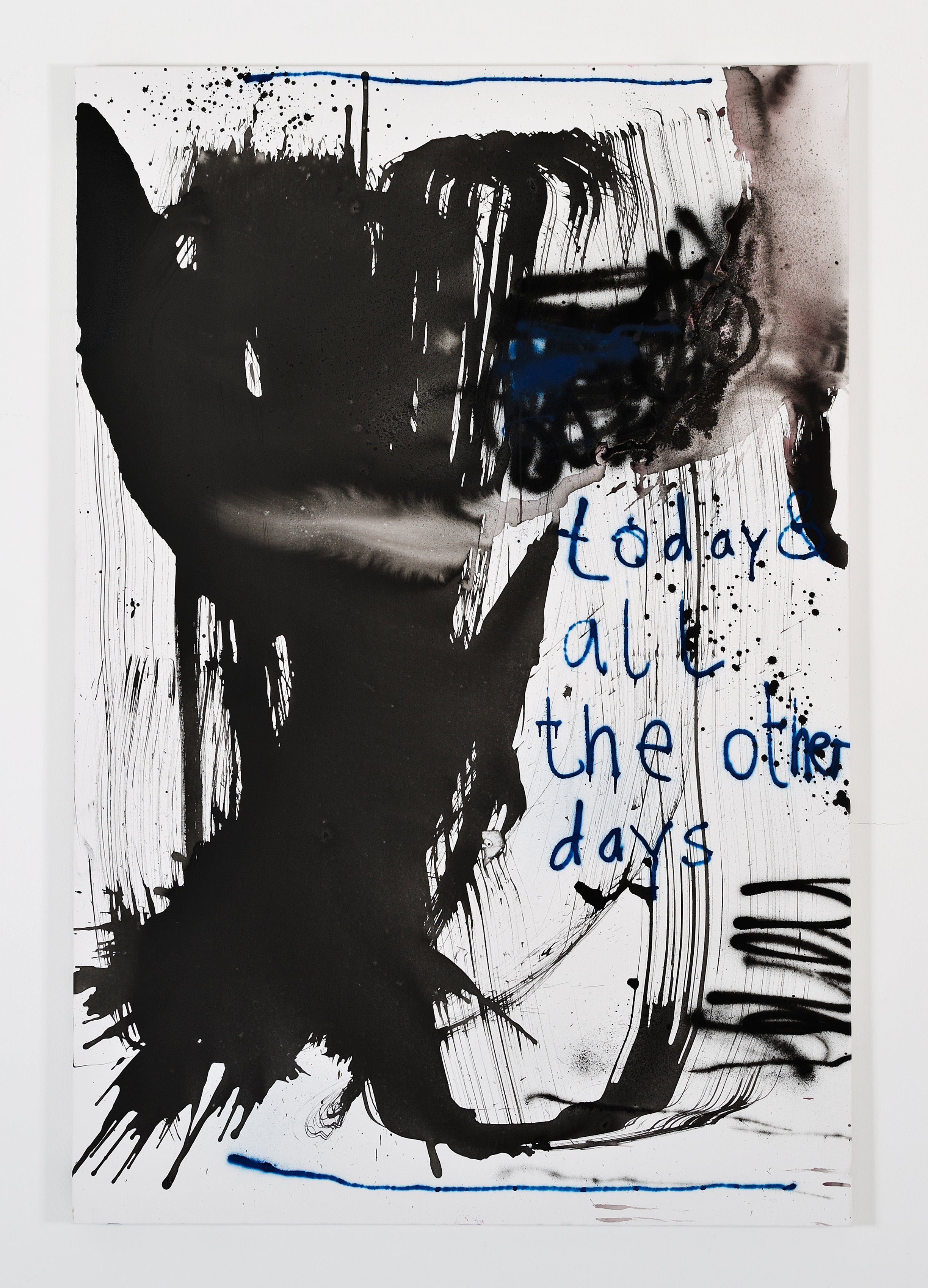 Retrouvez cette oeuvre de Manuela Knaut chez Acid Gallery.  Ink, spray paint on canvas. 180x120x4 cm   