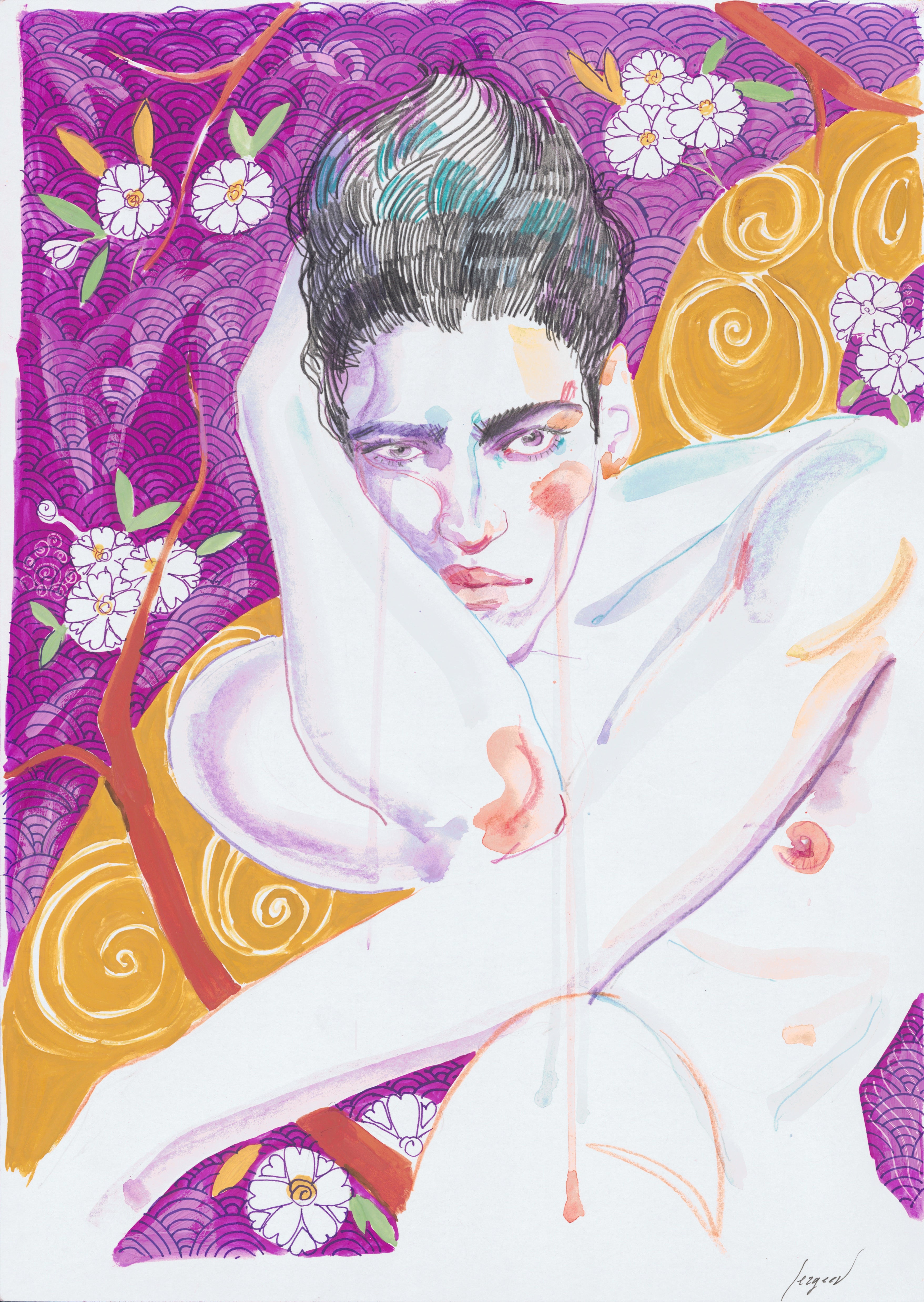 Retrouvez chez Acid Gallery les oeuvres de Max Sergeev galerie d'art contemporain, Vieux Lille | Aquarelle, crayon, gouache et liner sur papier Watercolor, pencils, gouache and liner on paper Dimensions A3 29,7 x 42 cm Unique 2019