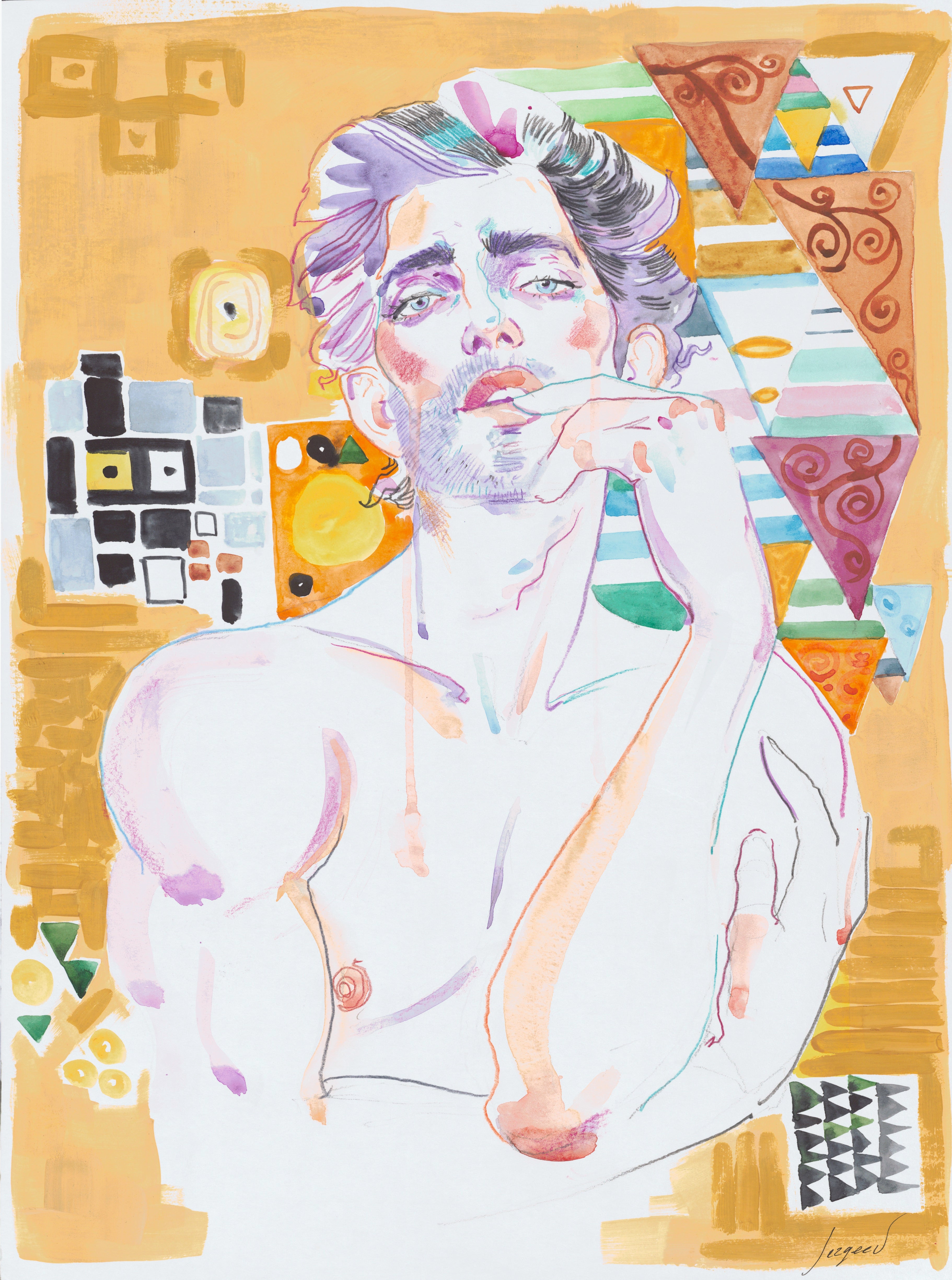 Retrouvez chez Acid Gallery les oeuvres de Max Sergeev galerie d'art contemporain, Vieux Lille | Aquarelle et crayon sur papier Watercolor and pencil on paper Dimensions A3 29,7 x 42 cm Unique 2019