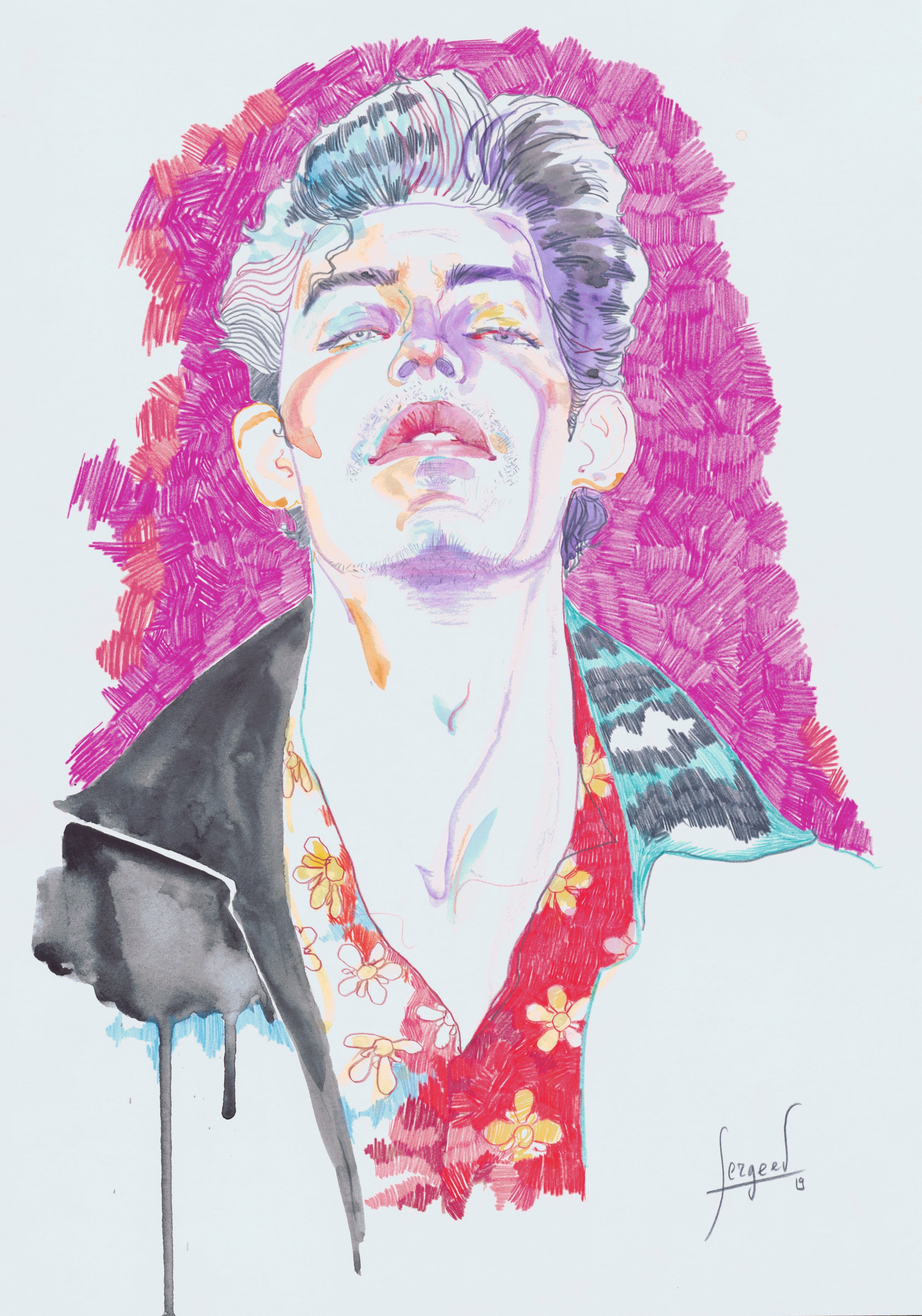 Retrouvez chez Acid Gallery les oeuvres de Max Sergeev galerie d'art contemporain, Vieux Lille | Aquarelle et crayon sur papier Watercolor and pencil on paper Dimensions A3 29,7 x 42 cm Unique 2019