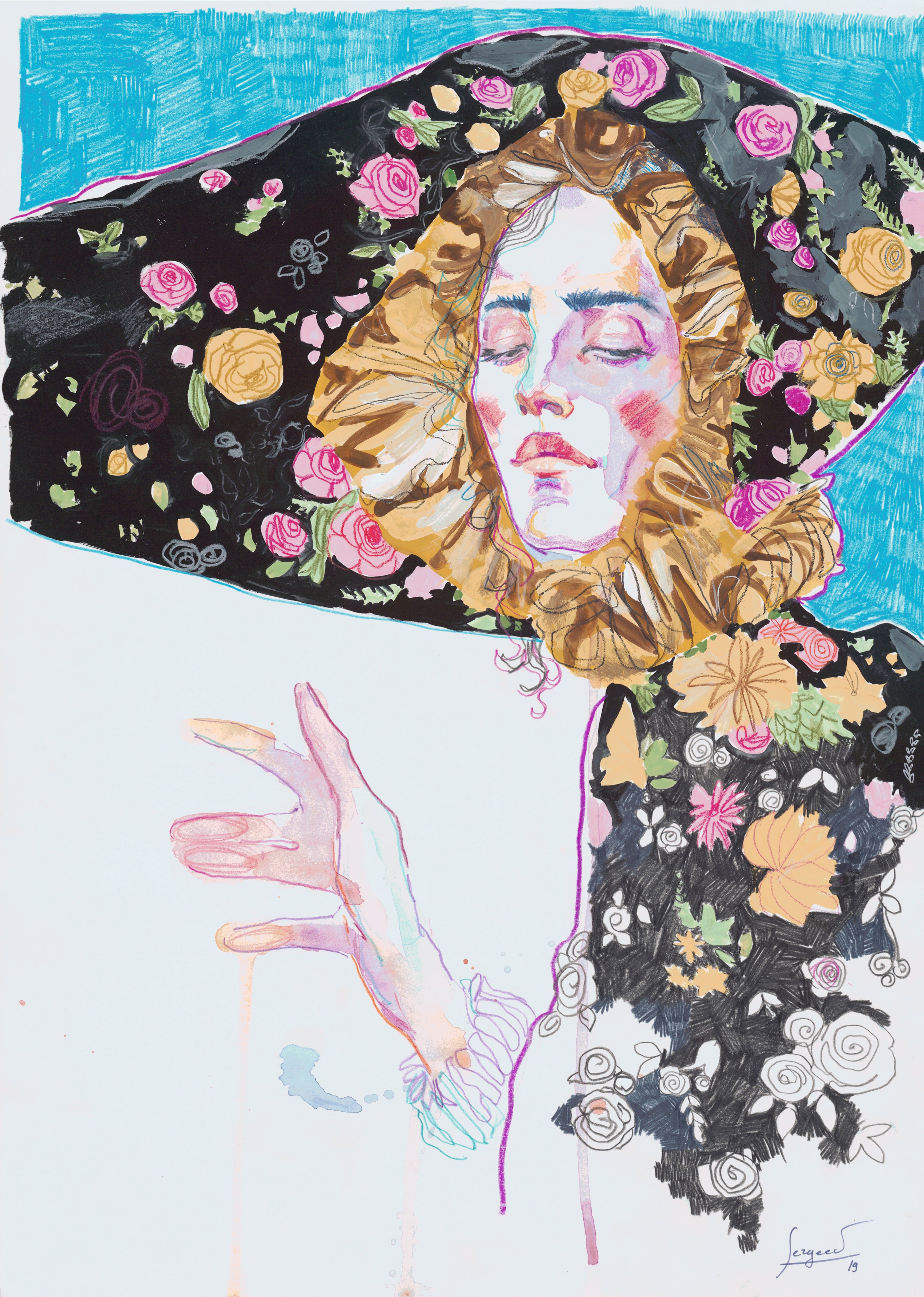 Retrouvez chez Acid Gallery les oeuvres de Max Sergeev galerie d'art contemporain, Vieux Lille | Aquarelle, crayon et gouache sur papier Watercolor, pencils and gouache on paper Dimensions A3 29,7 x 42 cm Unique 2019