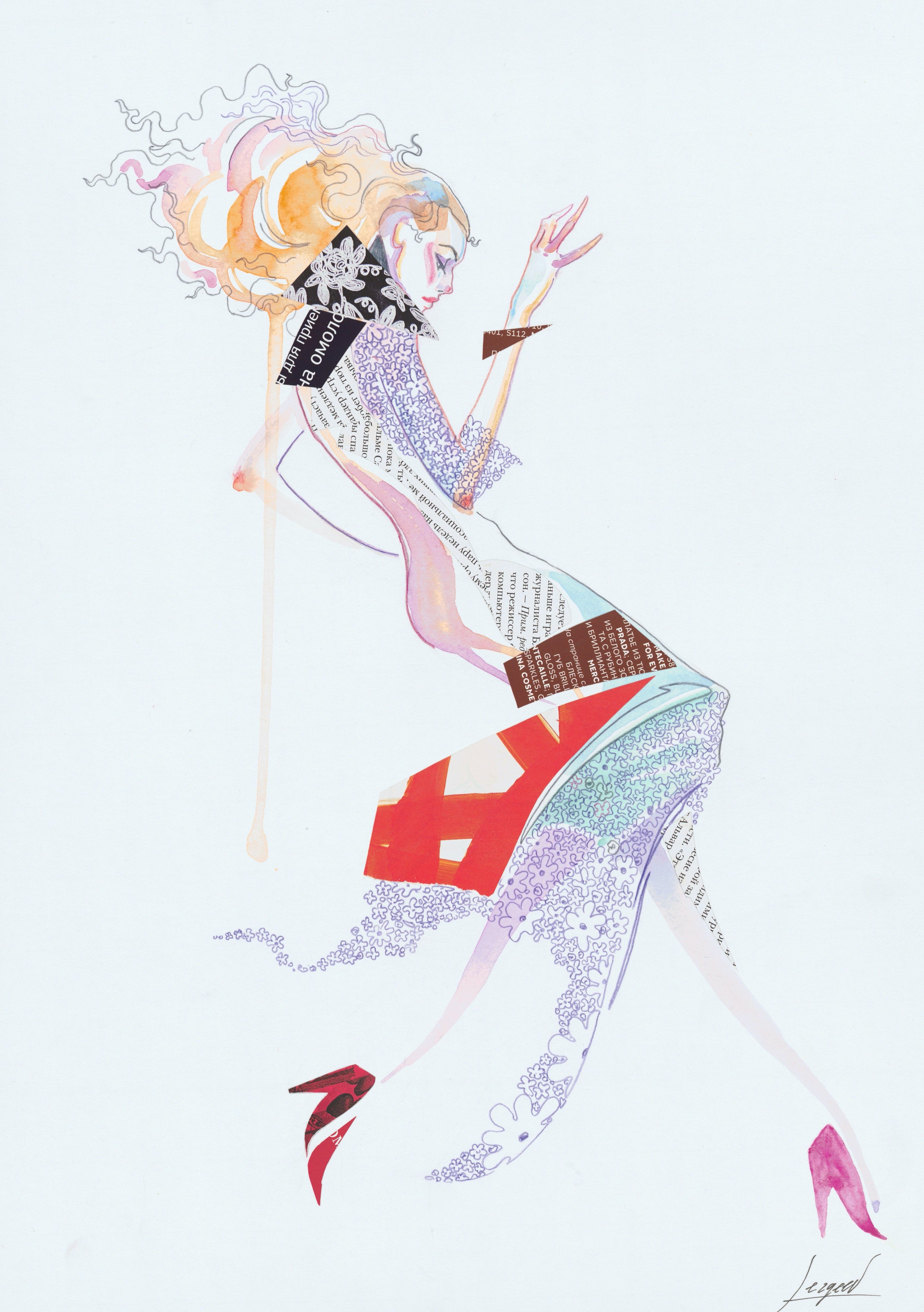 Retrouvez chez Acid Gallery les oeuvres de Max Sergeev galerie d'art contemporain, Vieux Lille | Aquarelle, crayon et papier découpé sur papier Watercolor, pencils and papercut on paper Dimensions A3 29,7 x 42 cm Unique 2019
