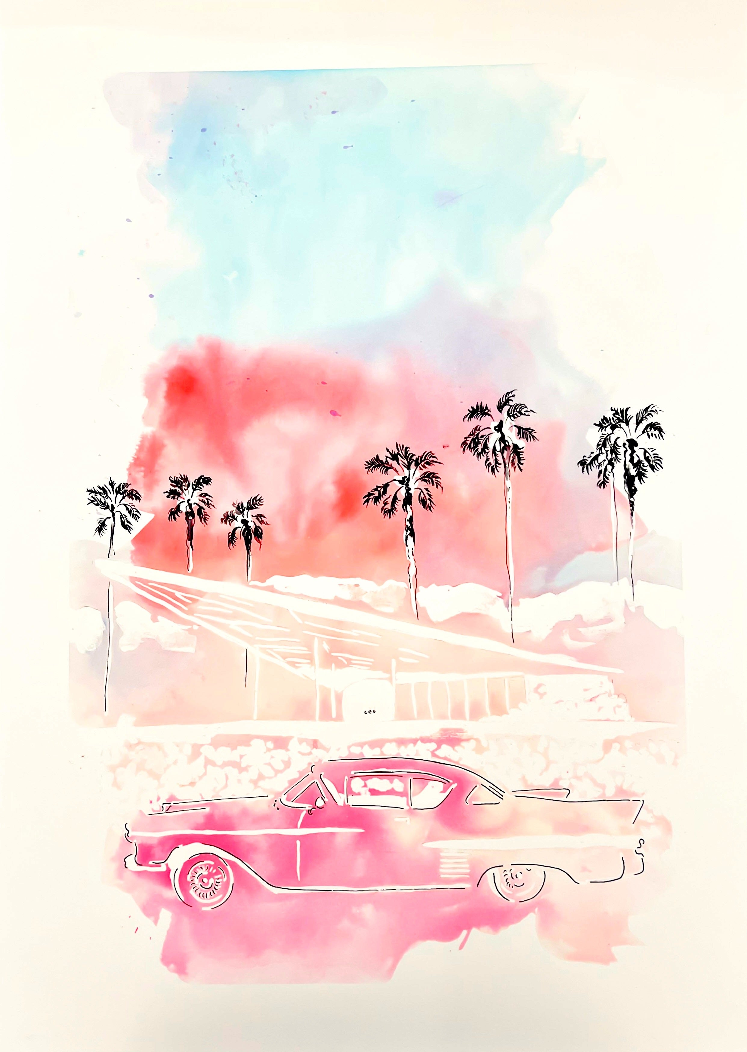 Retrouvez toutes les oeuvres de l'illustratrice Vicki Louise Ward chez Acid Gallery, galerie d'art contemporain dans le Vieux-Lille | Los Angeles collection Aquarelle 50X70 cm