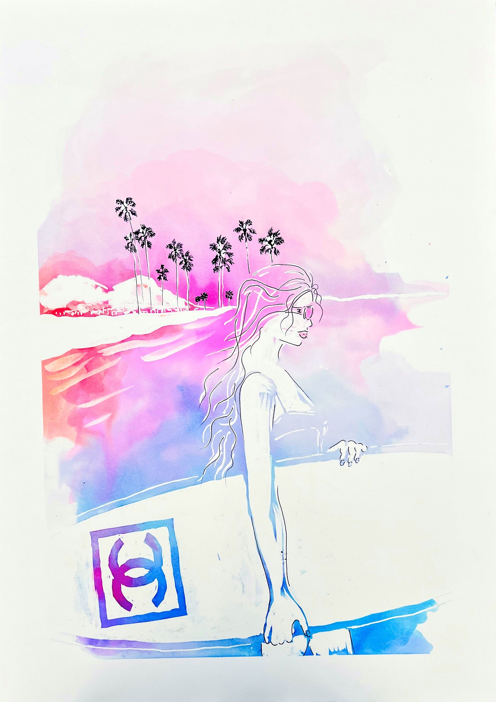 Retrouvez toutes les oeuvres de l'illustratrice Vicki Louise Ward chez Acid Gallery, galerie d'art contemporain dans le Vieux-Lille | Los Angeles collection Aquarelle 50X70 cm