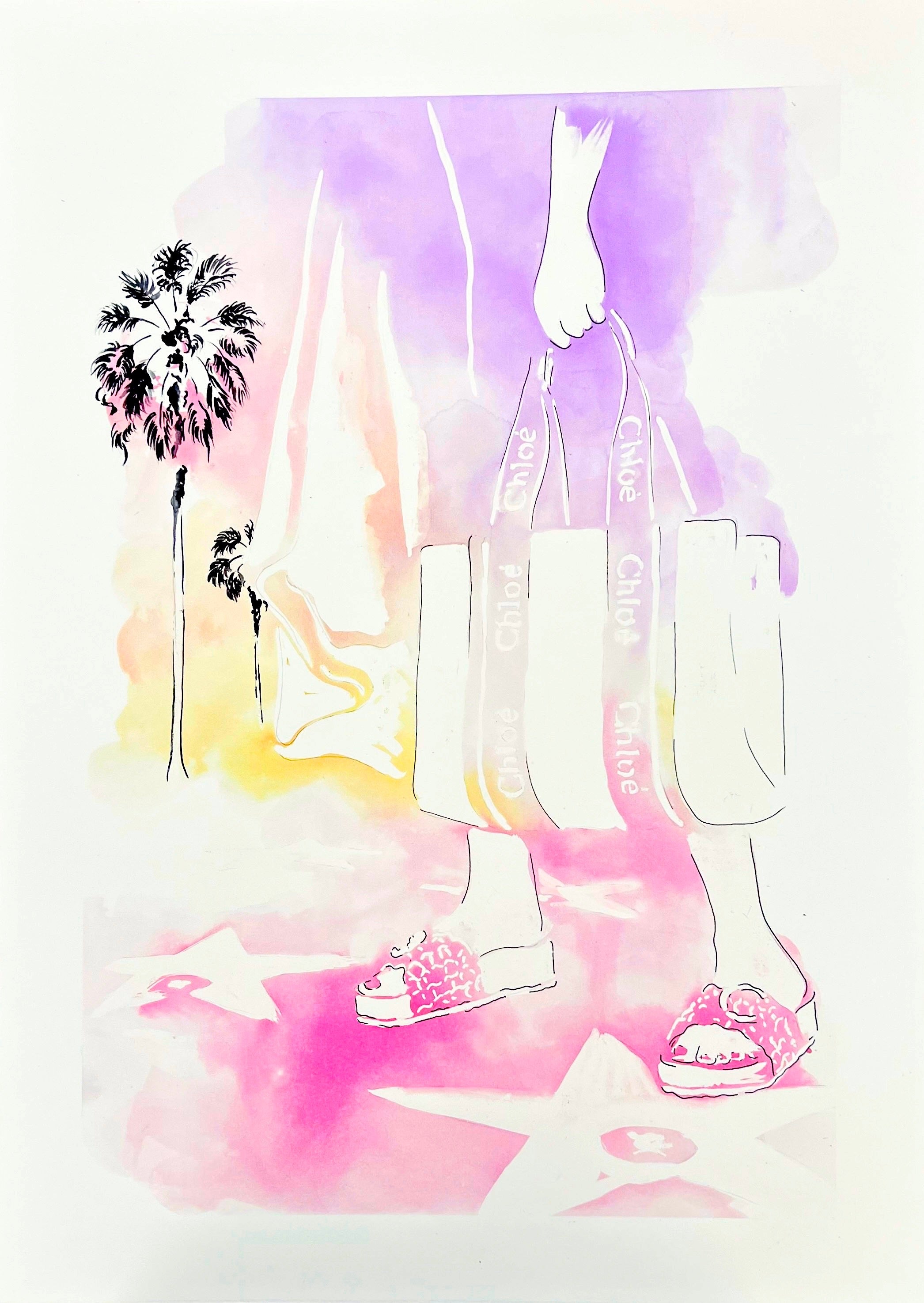 Retrouvez toutes les oeuvres de l'illustratrice Vicki Louise Ward chez Acid Gallery, galerie d'art contemporain dans le Vieux-Lille | Los Angeles collection Aquarelle 50X70 cm