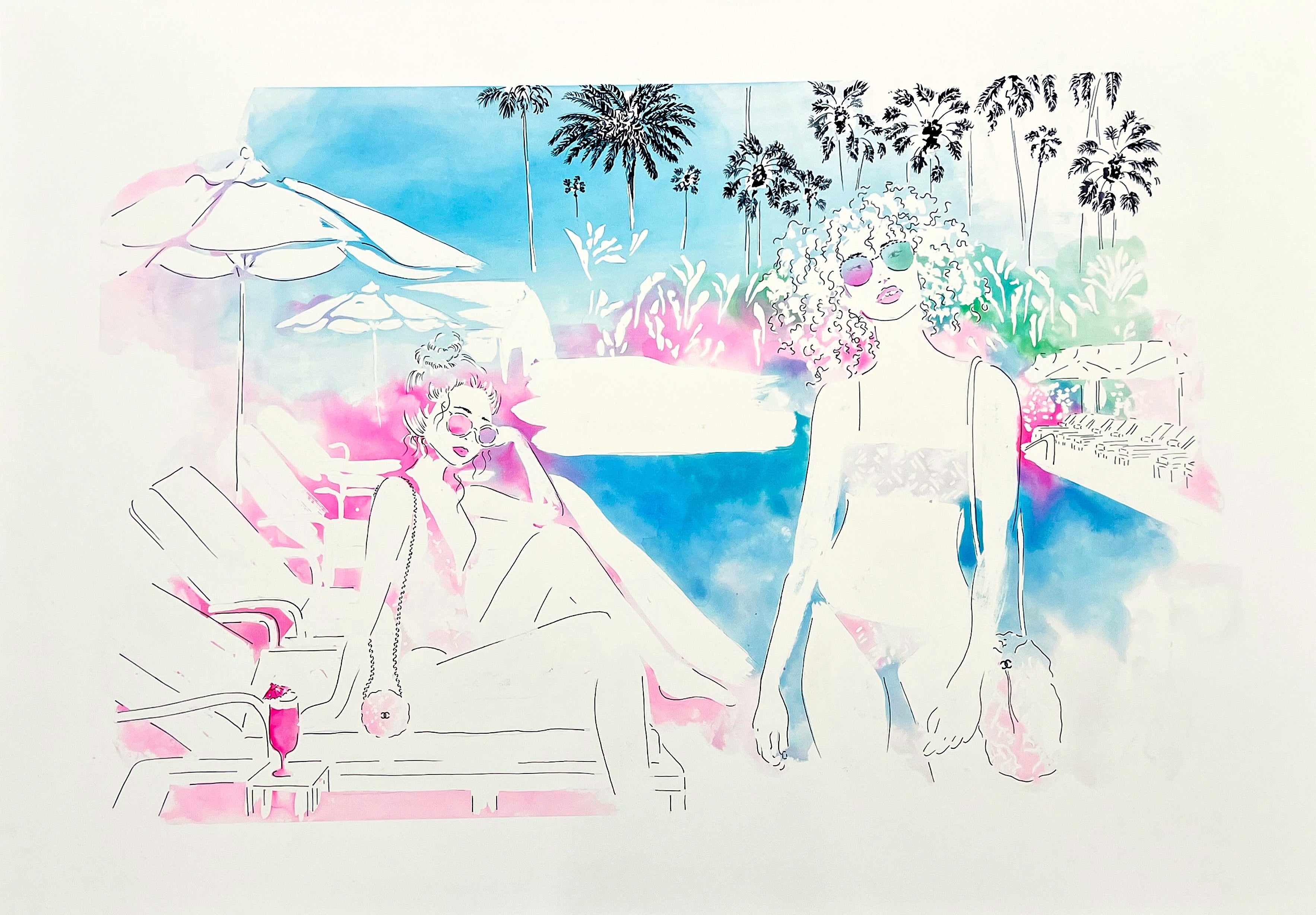 Retrouvez toutes les oeuvres de l'illustratrice Vicki Louise Ward chez Acid Gallery, galerie d'art contemporain dans le Vieux-Lille | Los Angeles collection Aquarelle 70X100