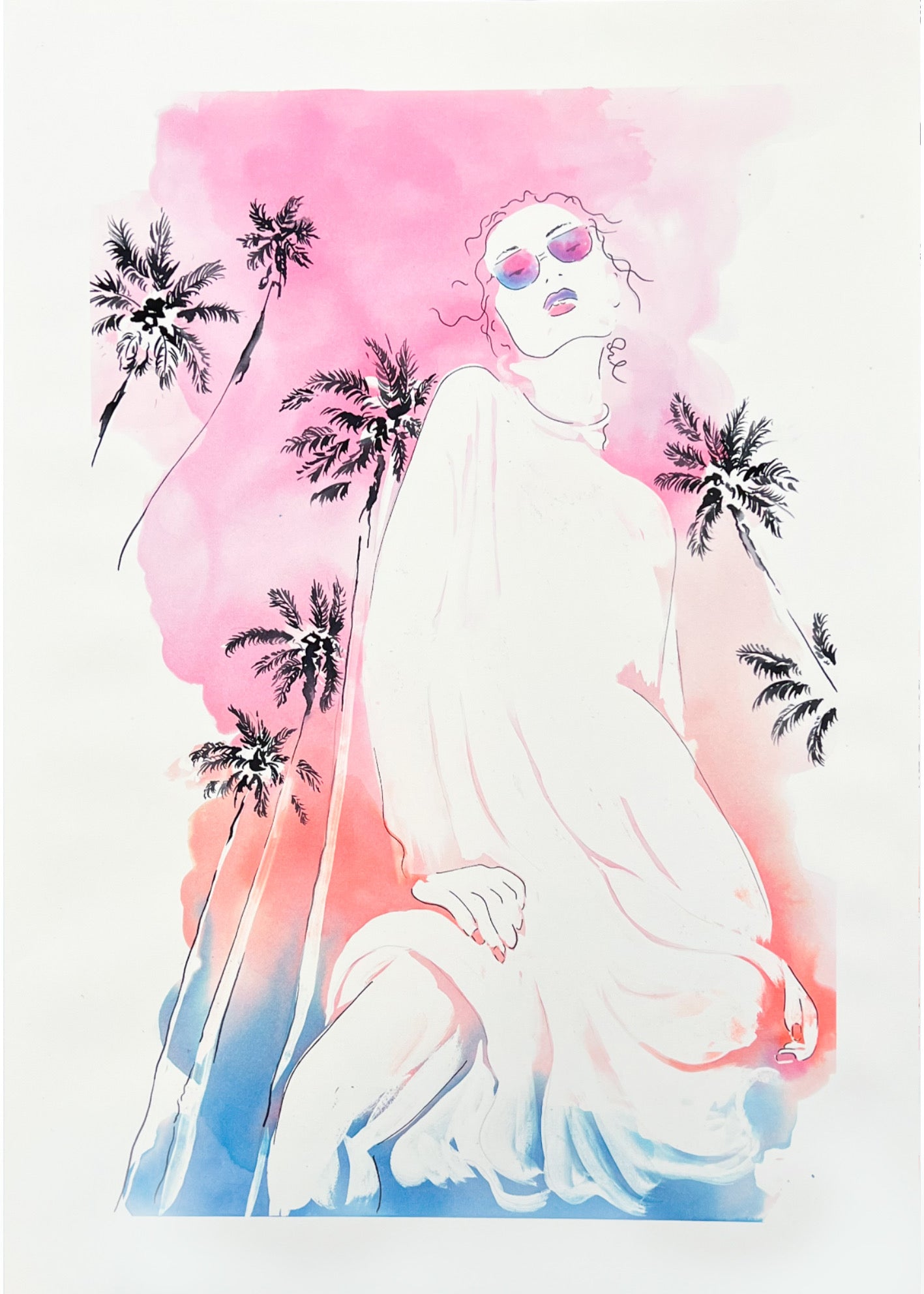 Retrouvez toutes les oeuvres de l'illustratrice Vicki Louise Ward chez Acid Gallery, galerie d'art contemporain dans le Vieux-Lille | Los Angeles collection Aquarelle 50X70