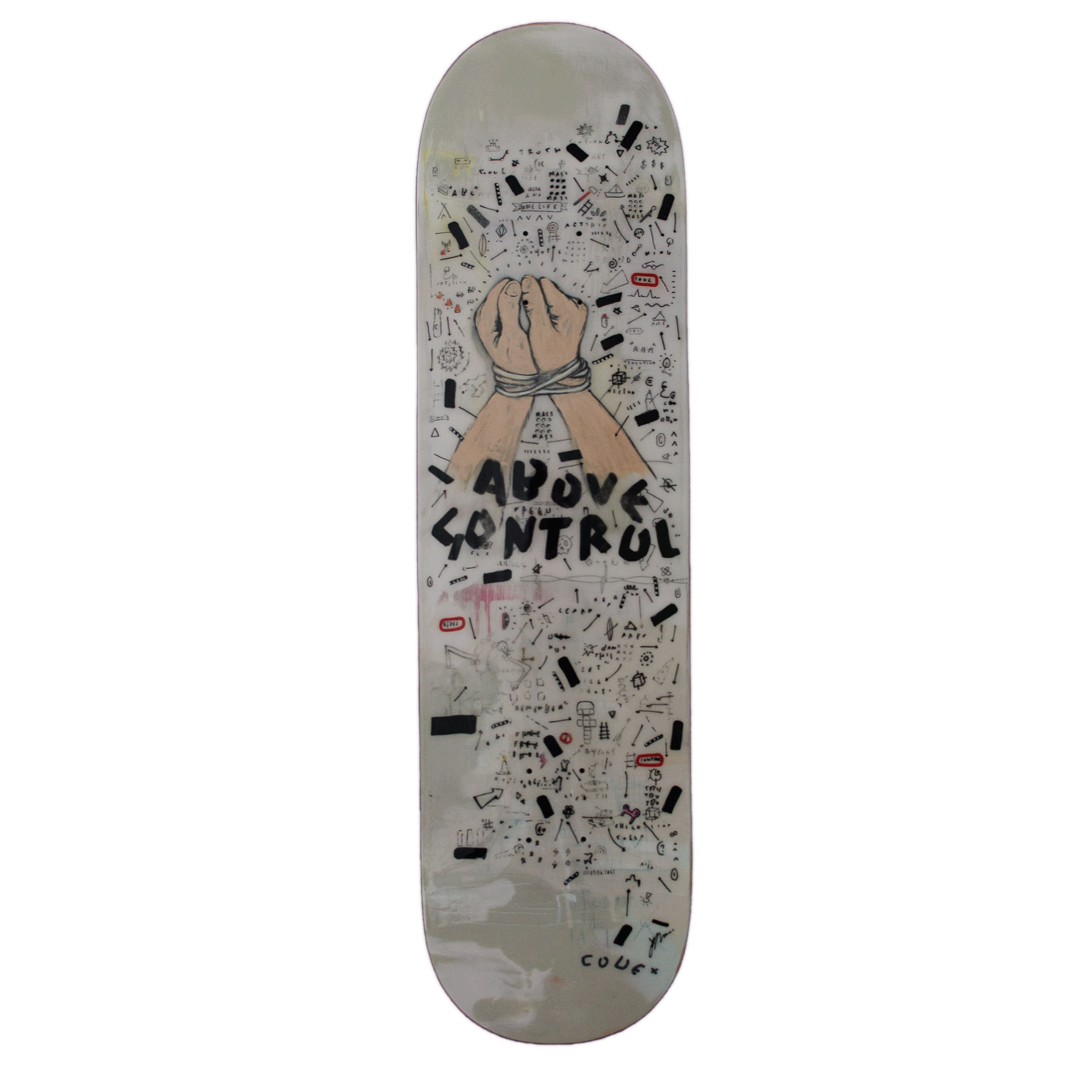 Sebastien Dominici - Skate « Above Control » - Mixed Media & Resin - 21,5x81 cm