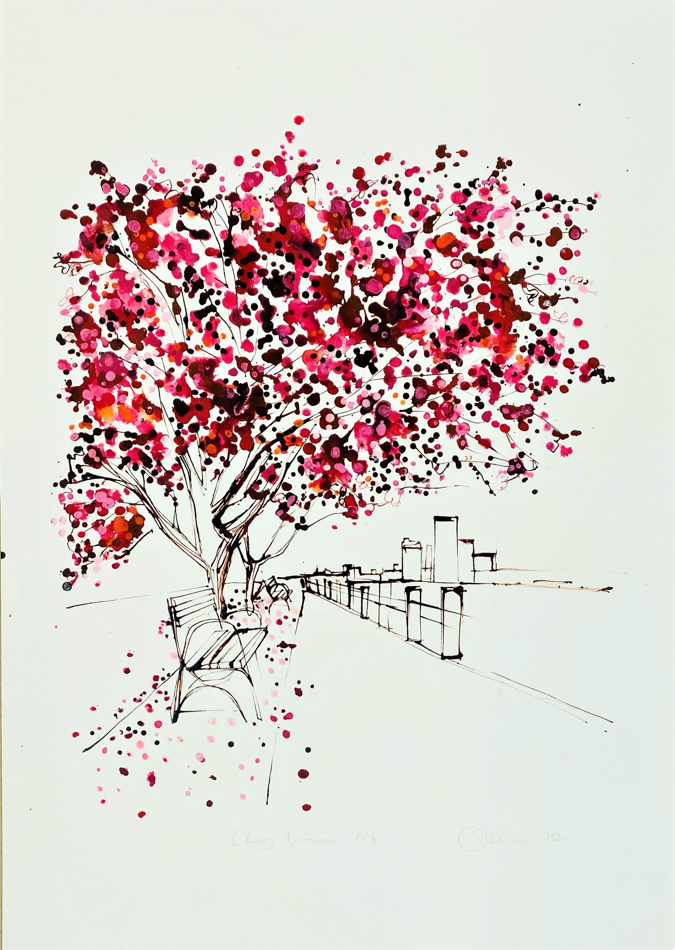 Retrouvez cette oeuvre de Caroline Tomlinson chez Acid Gallery. Encre et peinture aquarelle Ink and Aquarelle Paint Dimensions 50 x 70 cm Unique 500€ encadré