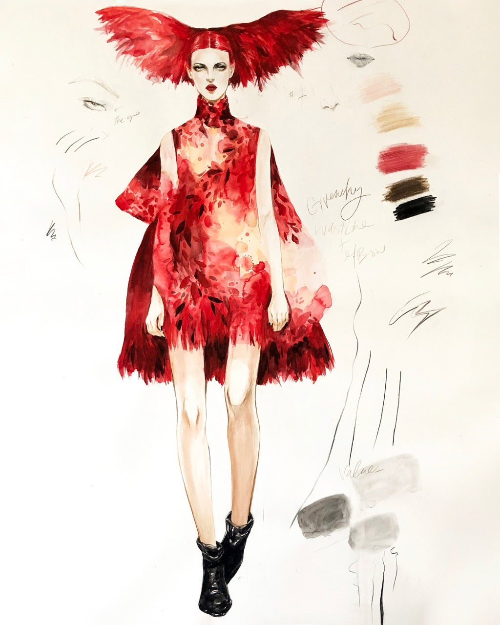 Lady in red - Connie Lim - 80 x 120 cm