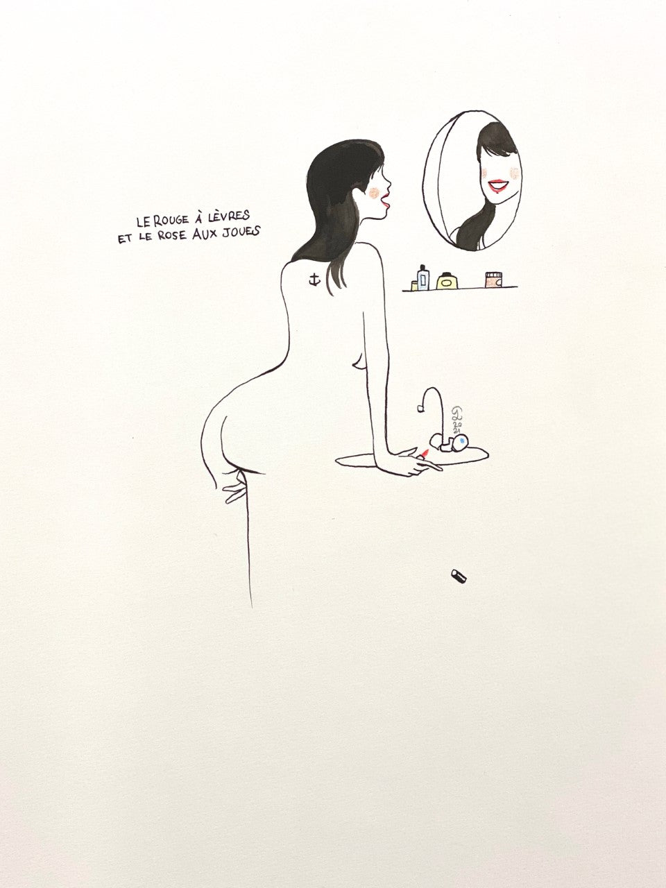 Retrouvez chez Acid Gallery les oeuvres de Petites Luxures, galerie d'art contemporain, Vieux Lille | Encre de Chine sur papier Indian ink on paper Dimensions dessin A4 21 x 29,7 cm Encadré 43 x 53 cm Unique 2021